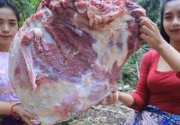 外国小姐姐吃牛肉块视频,感受异国美食魅力